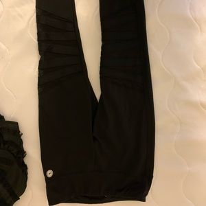 black leggings with mesh